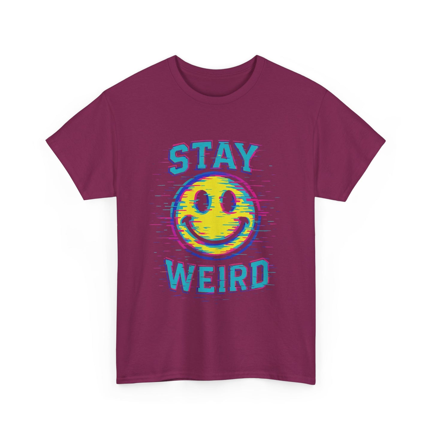 "Stay Weird" Glitch Smiley T-Shirt