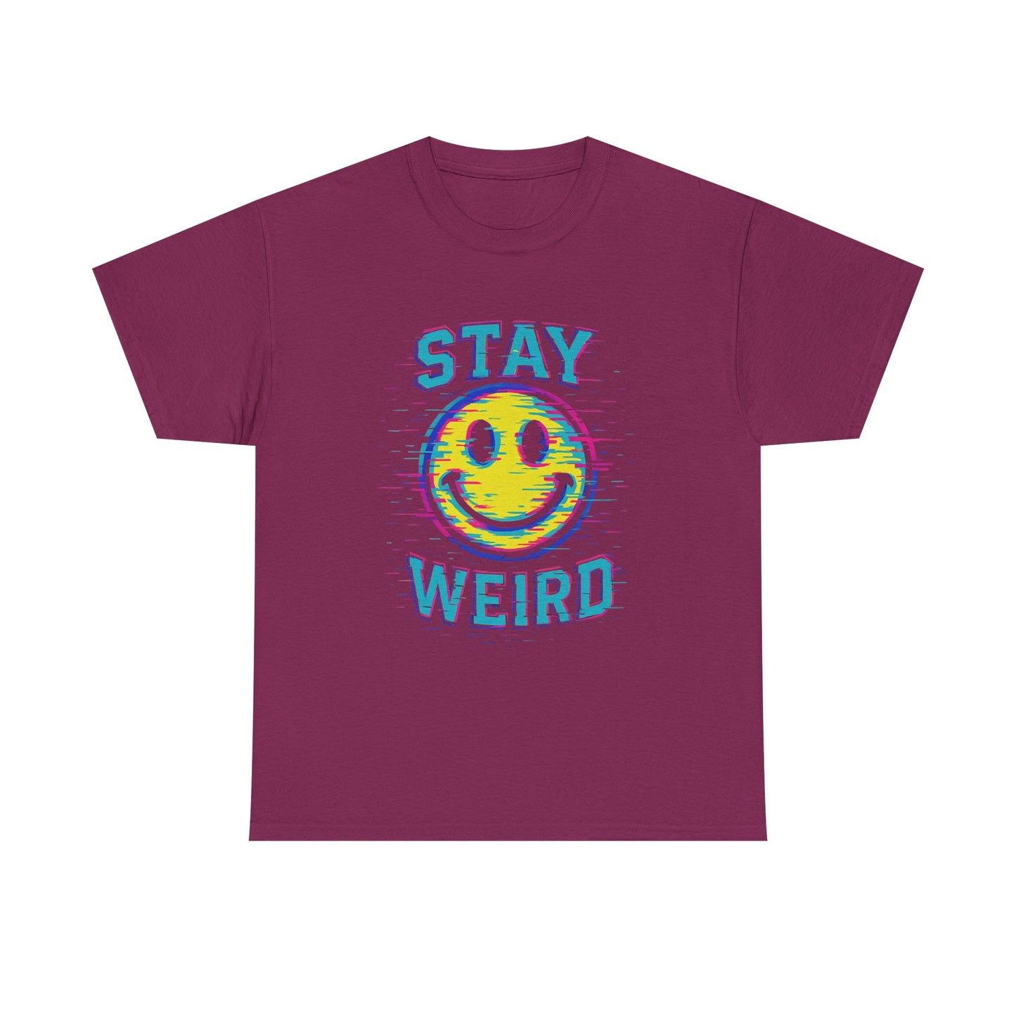 "Stay Weird" Glitch Smiley T-Shirt