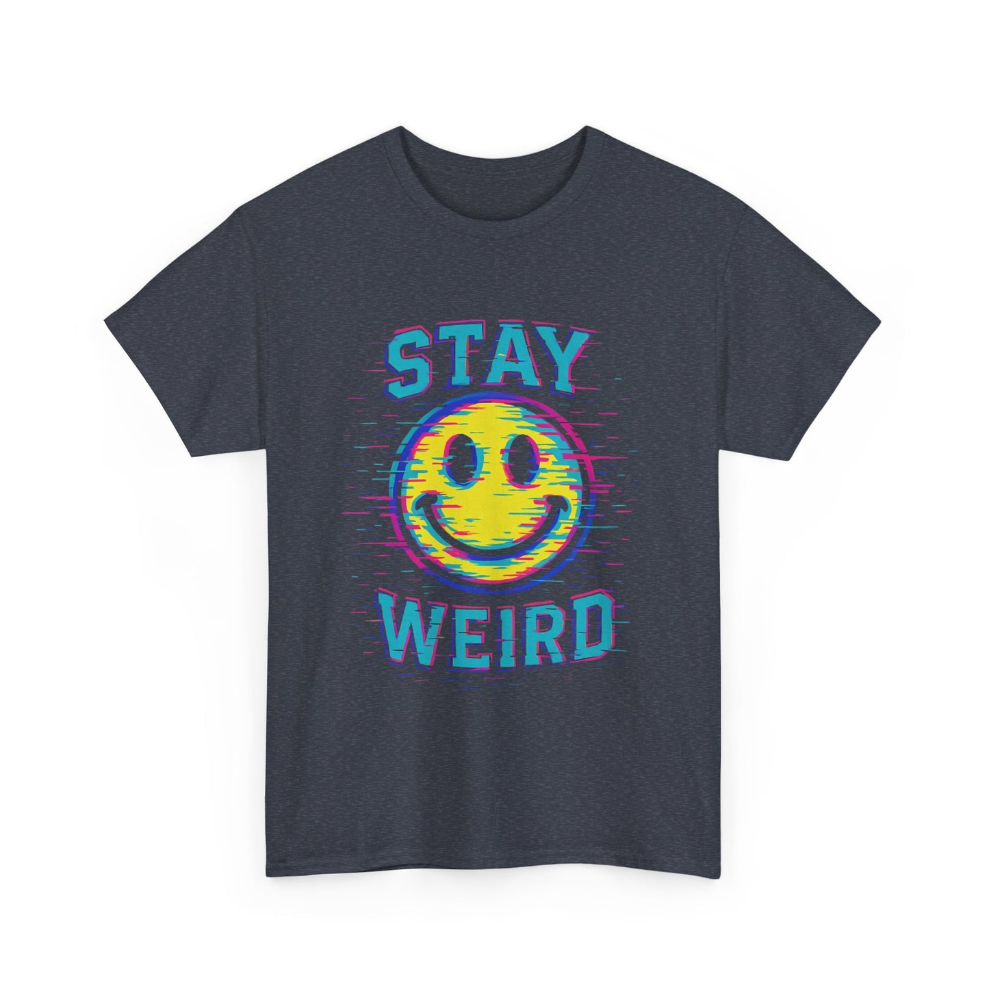 "Stay Weird" Glitch Smiley T-Shirt