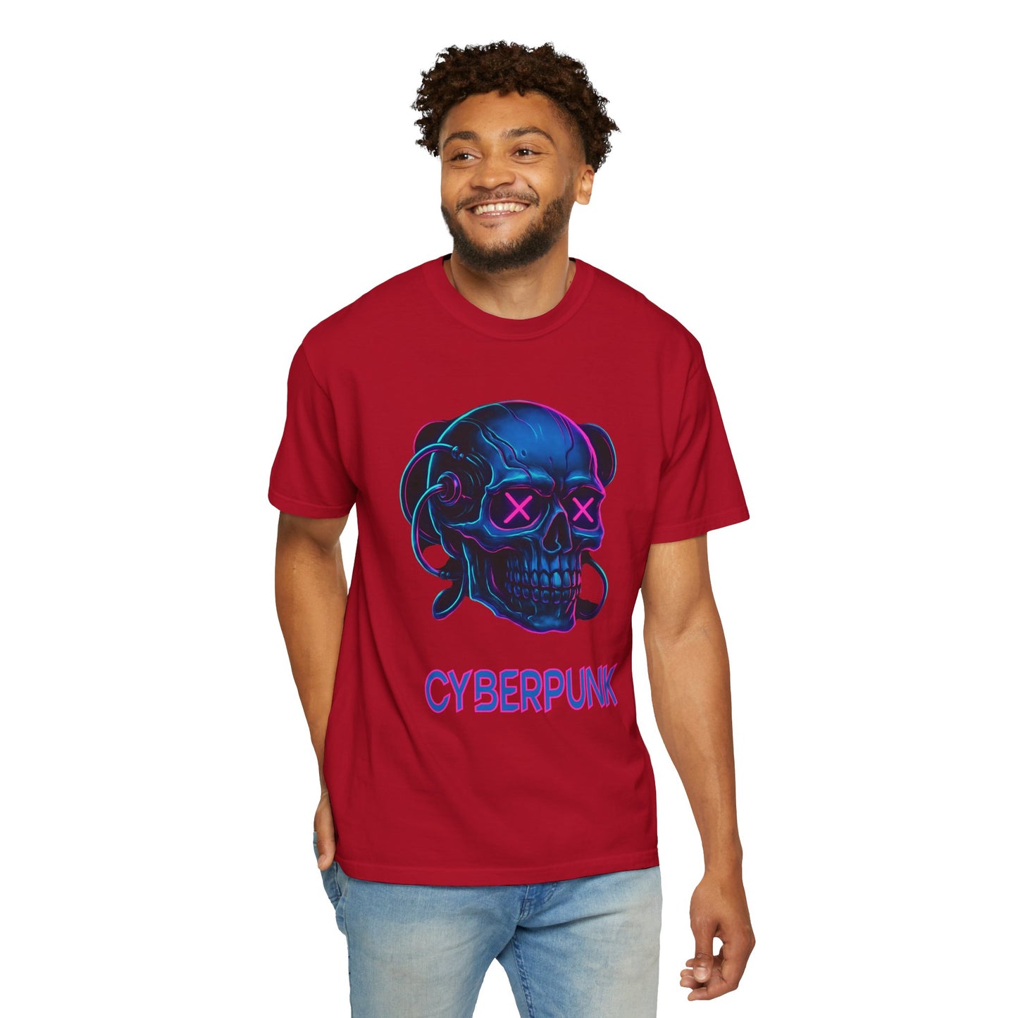 Cyberpunk Skull T-Shirt | Unisex Graphic Tee, Streetwear, Gift for Gamers, Festival Wear, Edgy Apparel, Retro Style