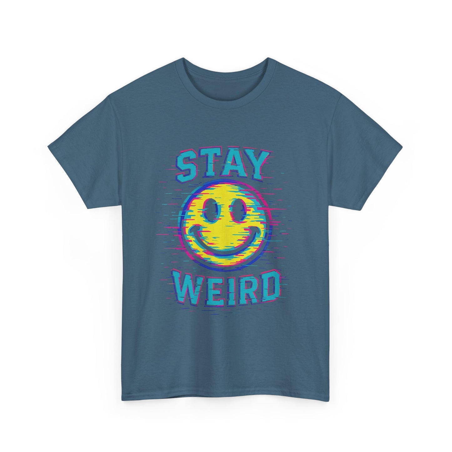 "Stay Weird" Glitch Smiley T-Shirt