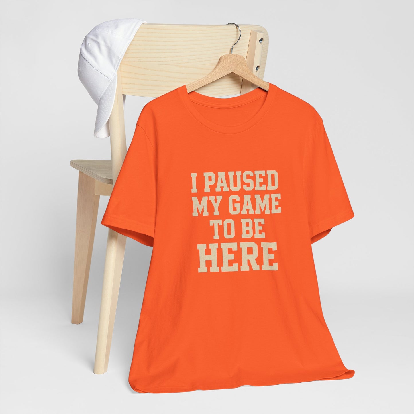 Funny Gamer Tee, I Paused My Game To Be Here, Gift for Gamers, Unisex T-Shirt, Gaming Apparel, Casual Wear, Birthday, Holidays