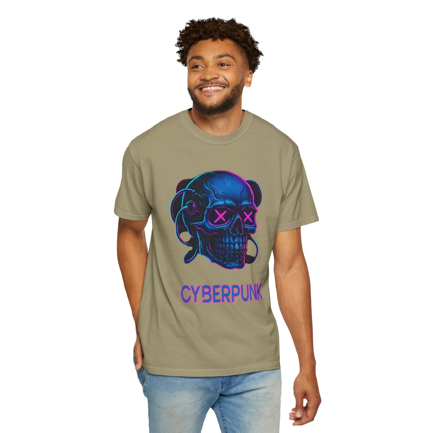 Cyberpunk Skull T-Shirt | Unisex Graphic Tee, Streetwear, Gift for Gamers, Festival Wear, Edgy Apparel, Retro Style