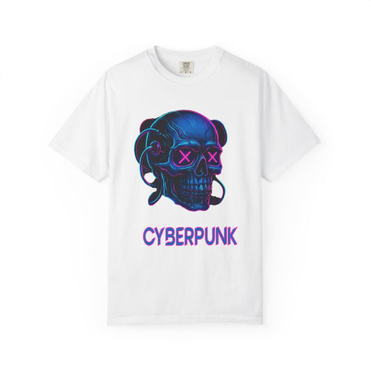 Cyberpunk Skull T-Shirt | Unisex Graphic Tee, Streetwear, Gift for Gamers, Festival Wear, Edgy Apparel, Retro Style