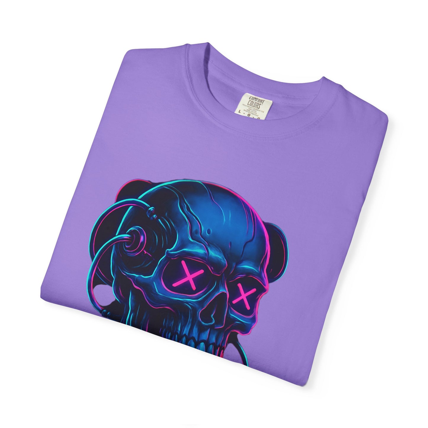 Cyberpunk Skull T-Shirt | Unisex Graphic Tee, Streetwear, Gift for Gamers, Festival Wear, Edgy Apparel, Retro Style