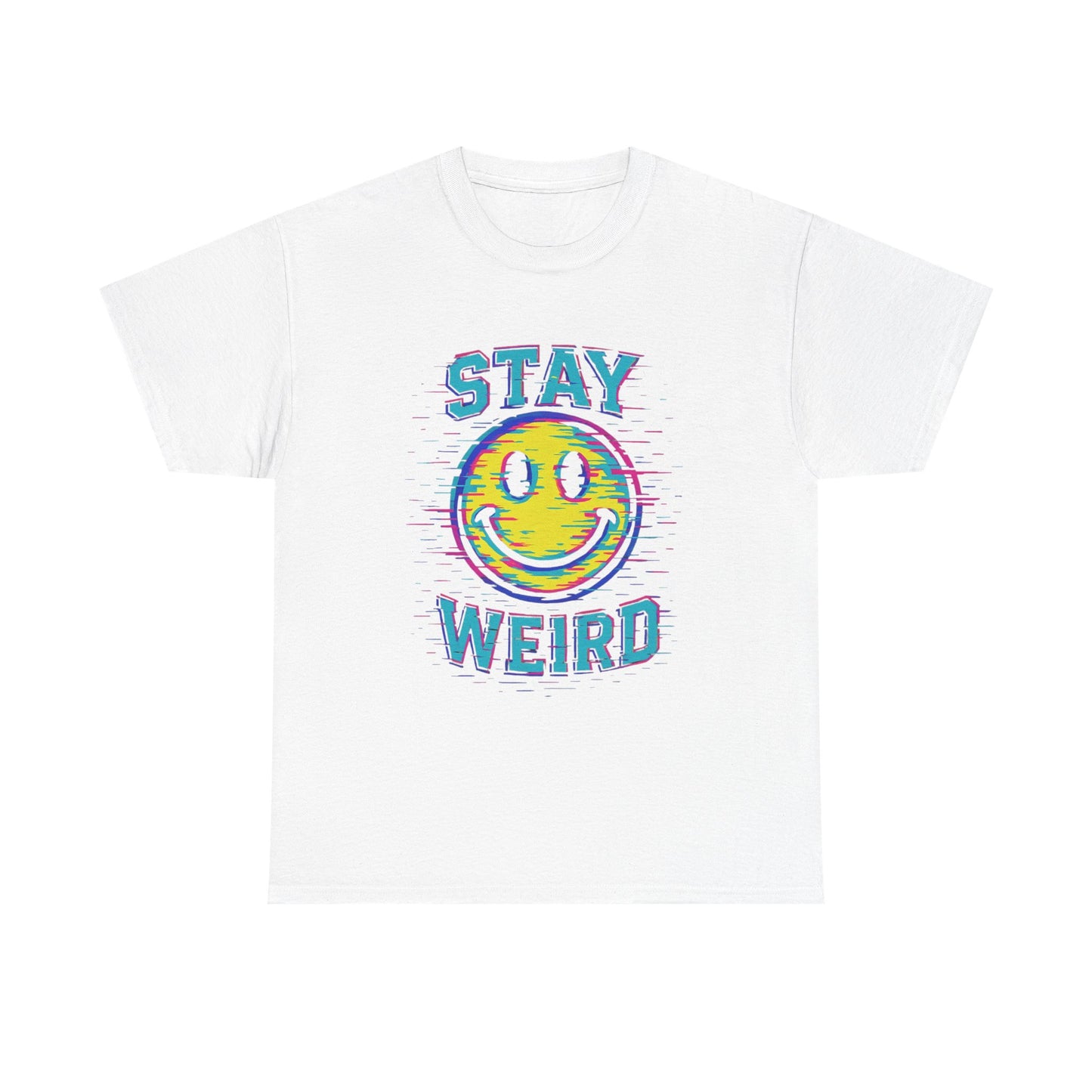 "Stay Weird" Glitch Smiley T-Shirt