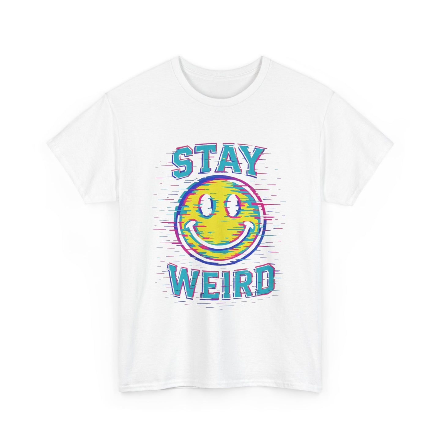 "Stay Weird" Glitch Smiley T-Shirt