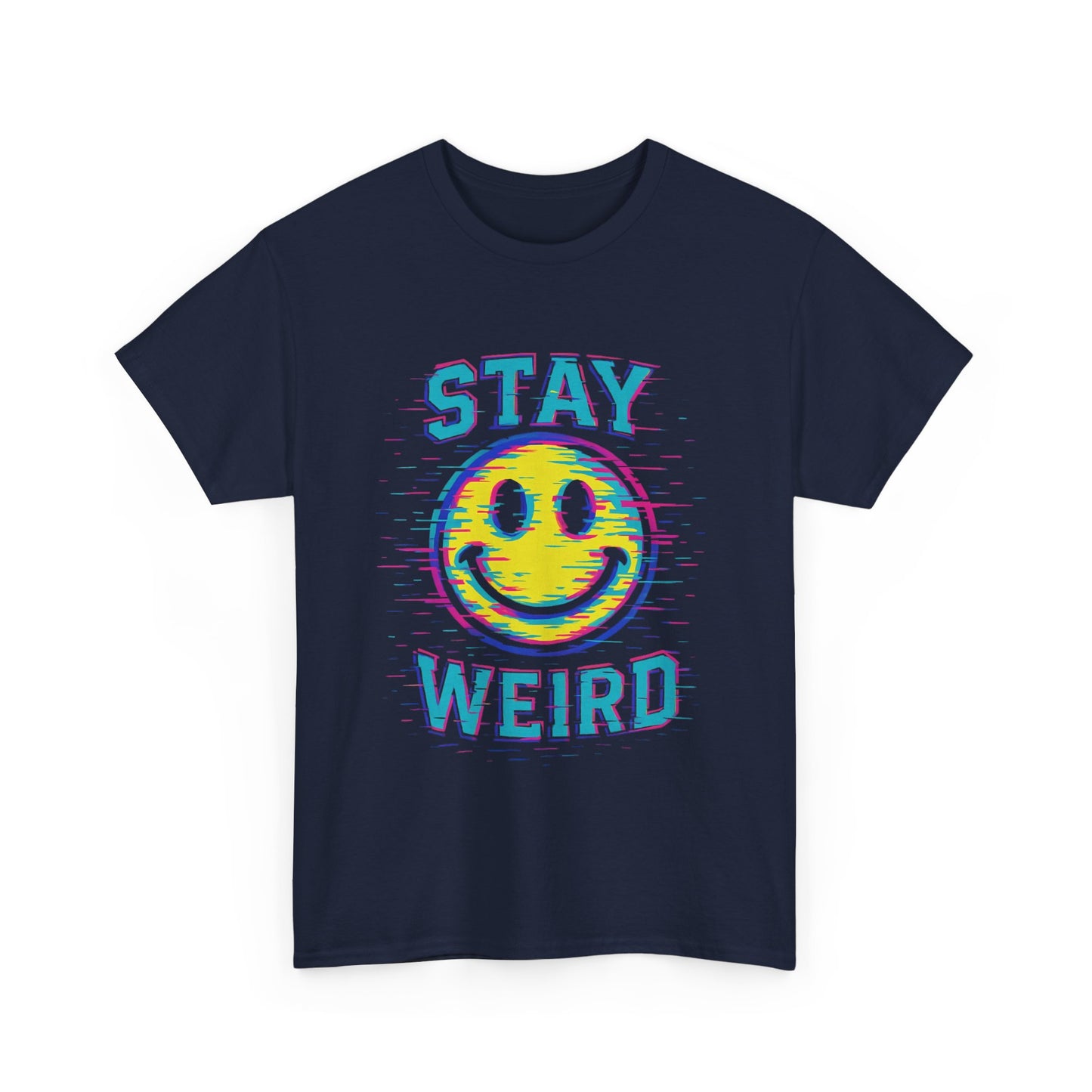 "Stay Weird" Glitch Smiley T-Shirt