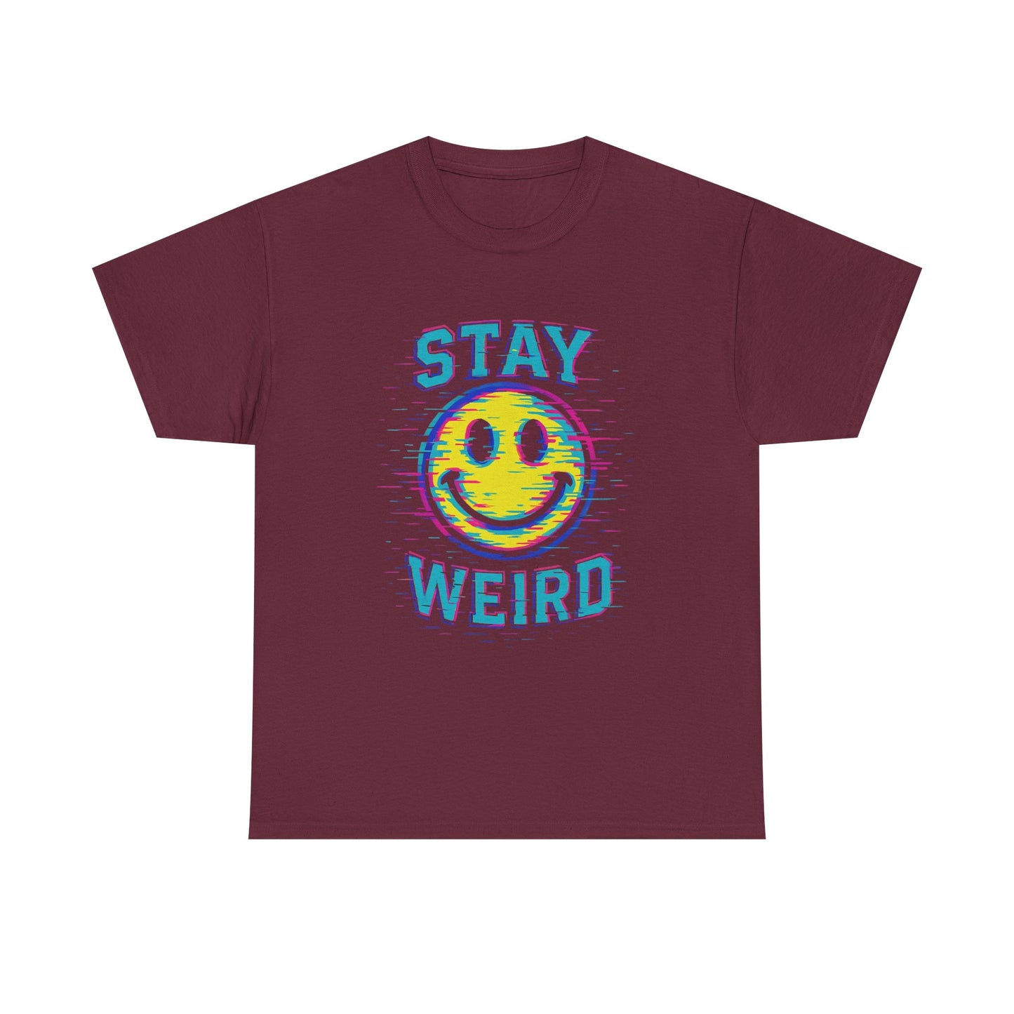 "Stay Weird" Glitch Smiley T-Shirt