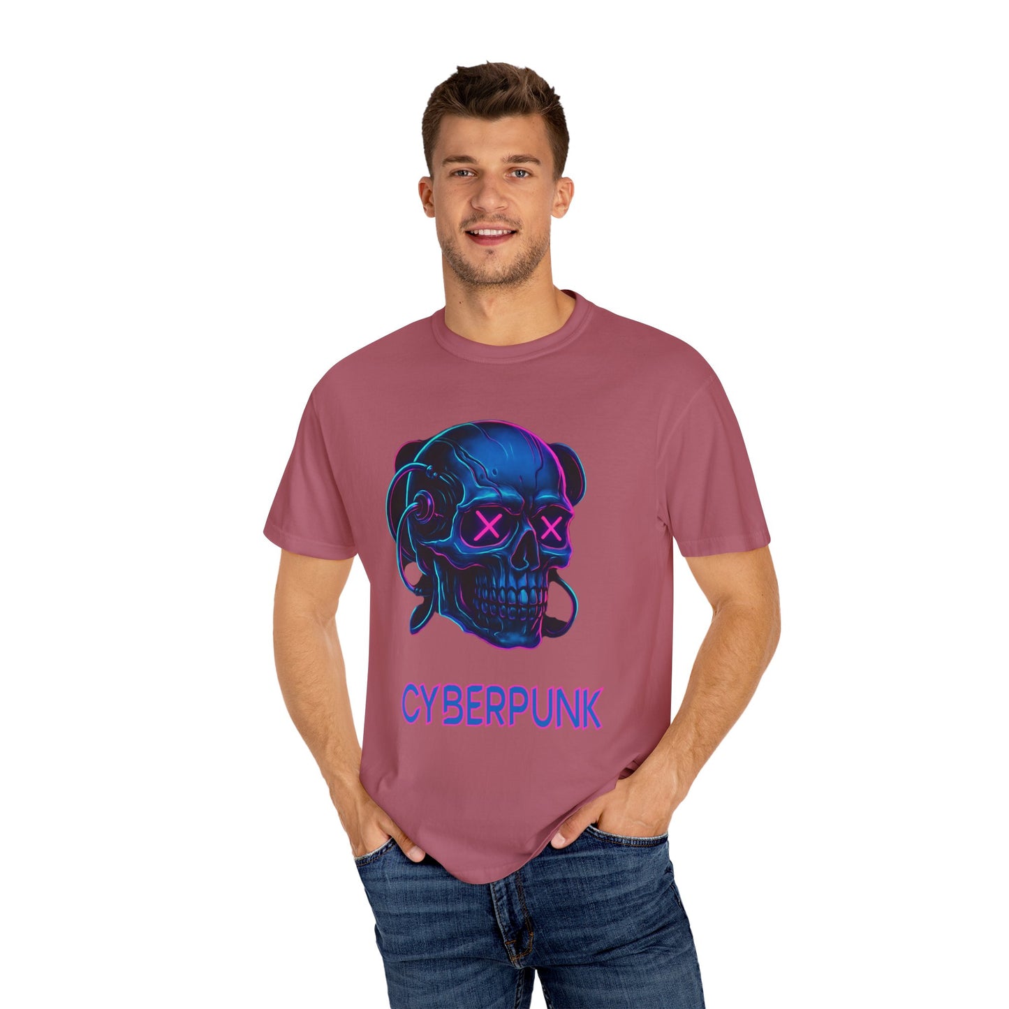 Cyberpunk Skull T-Shirt | Unisex Graphic Tee, Streetwear, Gift for Gamers, Festival Wear, Edgy Apparel, Retro Style