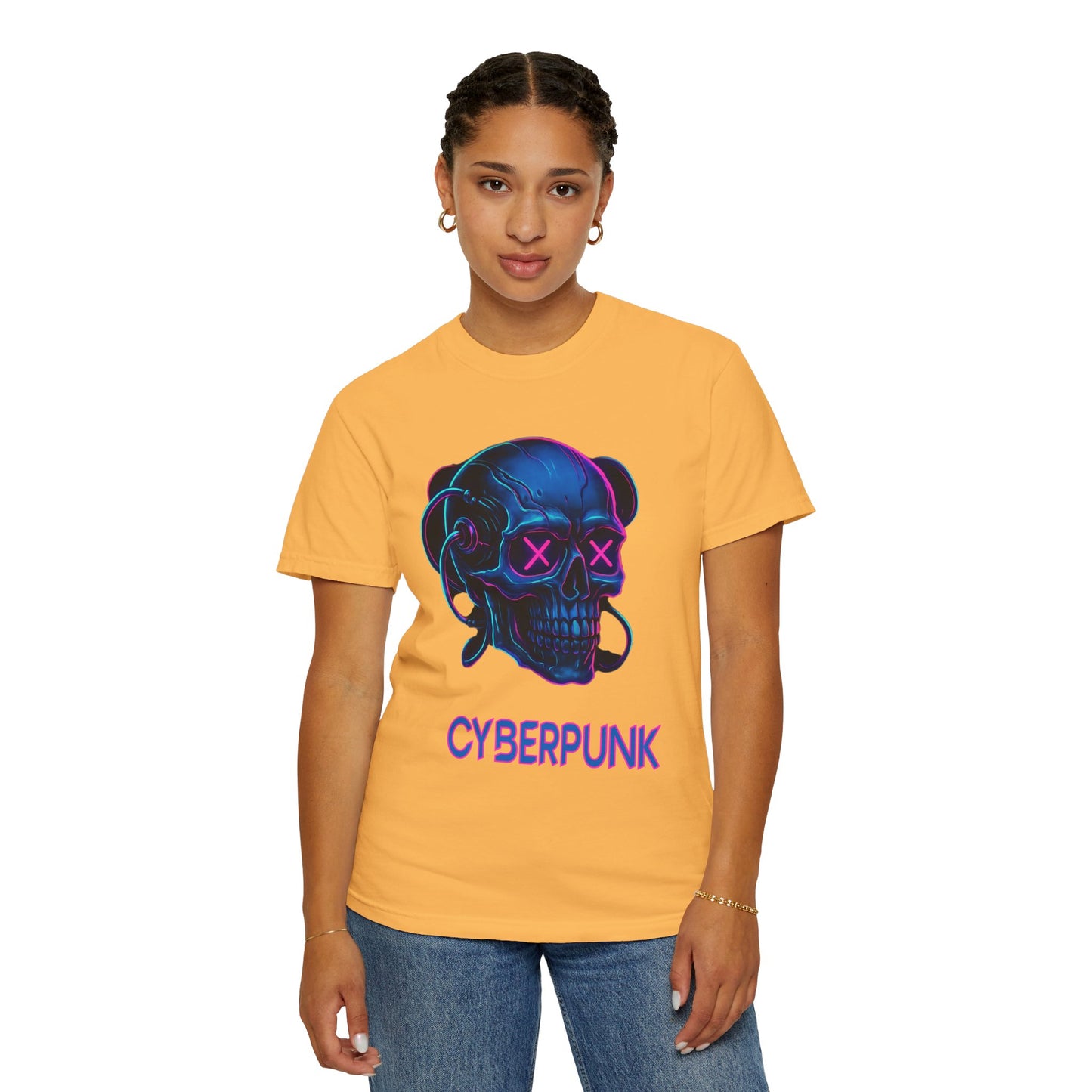 Cyberpunk Skull T-Shirt | Unisex Graphic Tee, Streetwear, Gift for Gamers, Festival Wear, Edgy Apparel, Retro Style