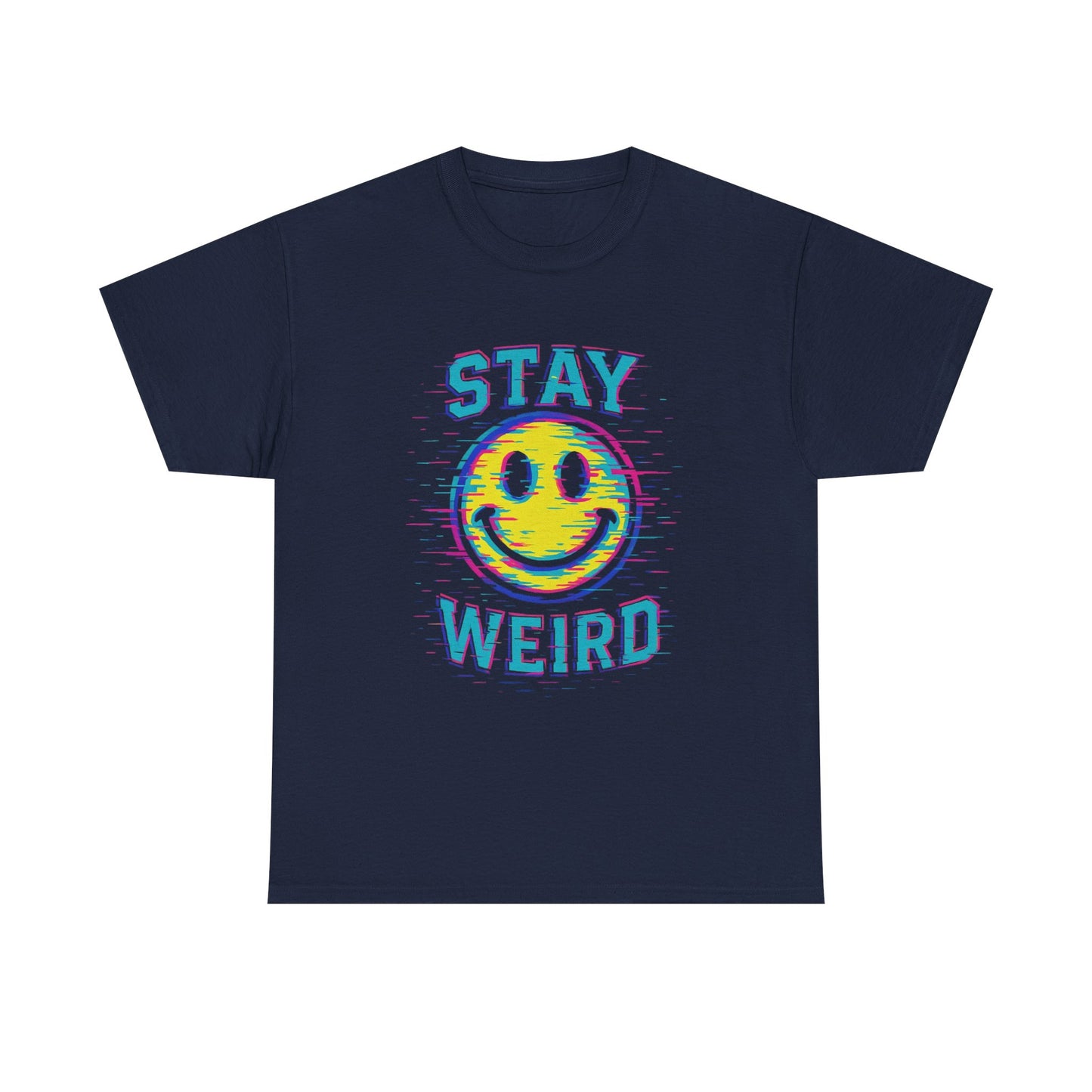 "Stay Weird" Glitch Smiley T-Shirt