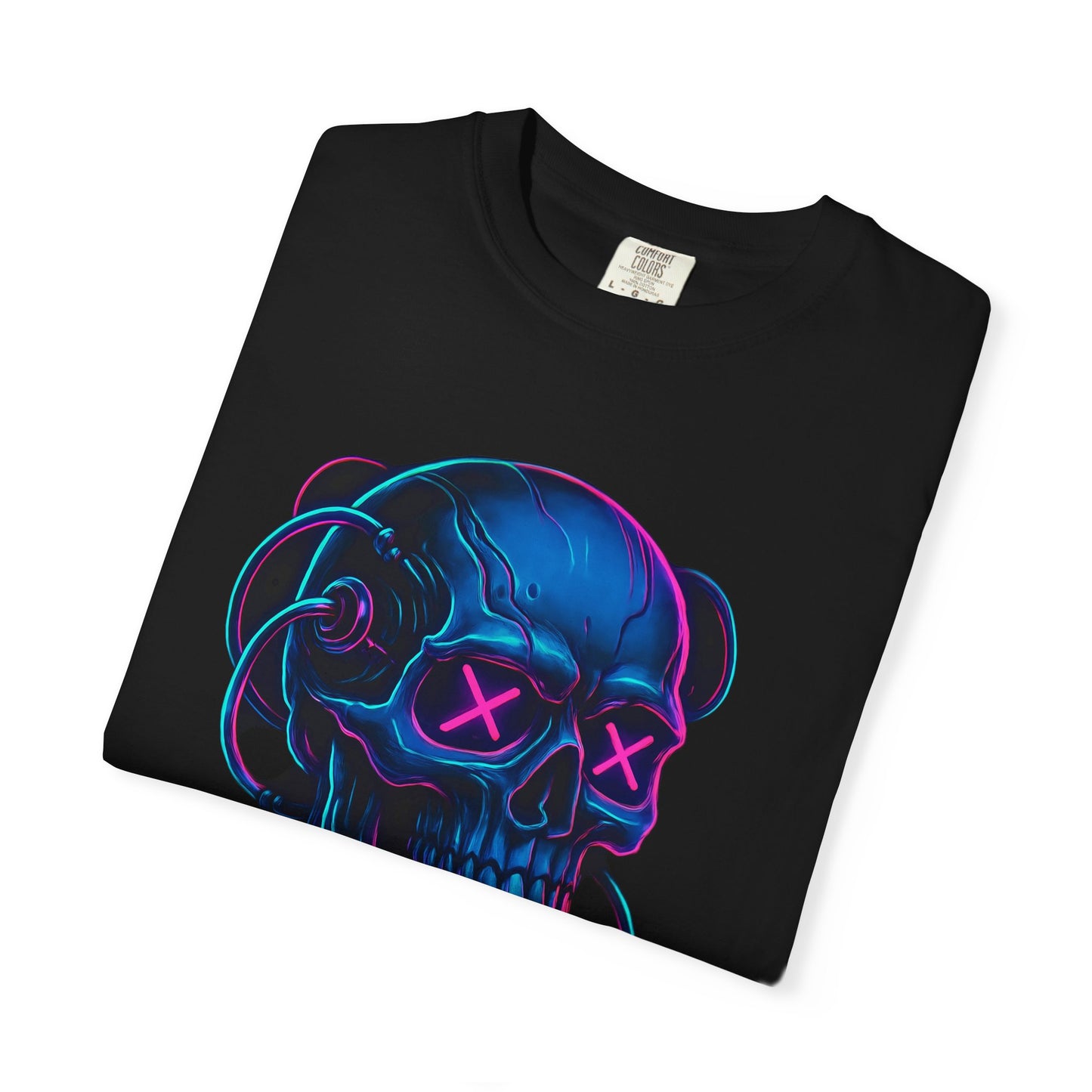Cyberpunk Skull T-Shirt | Unisex Graphic Tee, Streetwear, Gift for Gamers, Festival Wear, Edgy Apparel, Retro Style