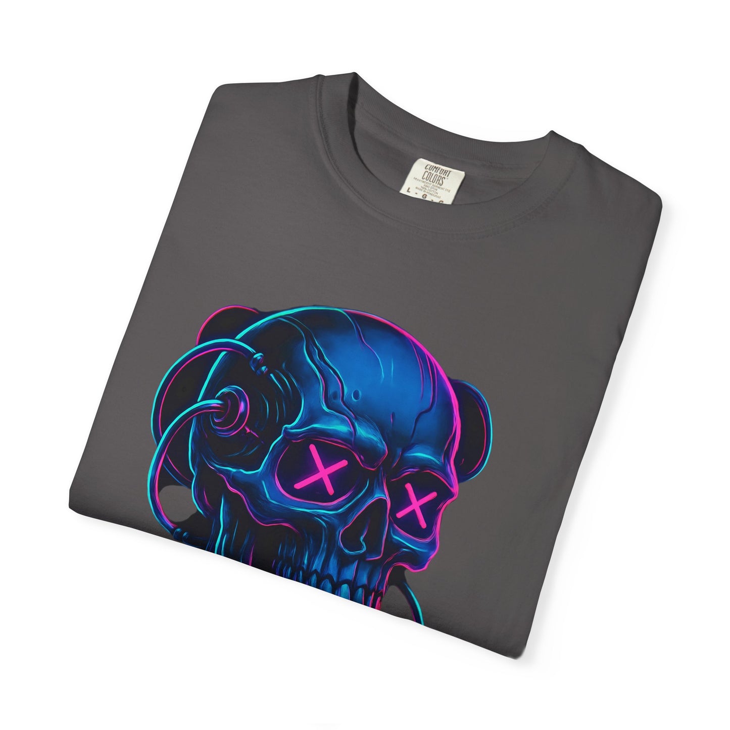 Cyberpunk Skull T-Shirt | Unisex Graphic Tee, Streetwear, Gift for Gamers, Festival Wear, Edgy Apparel, Retro Style