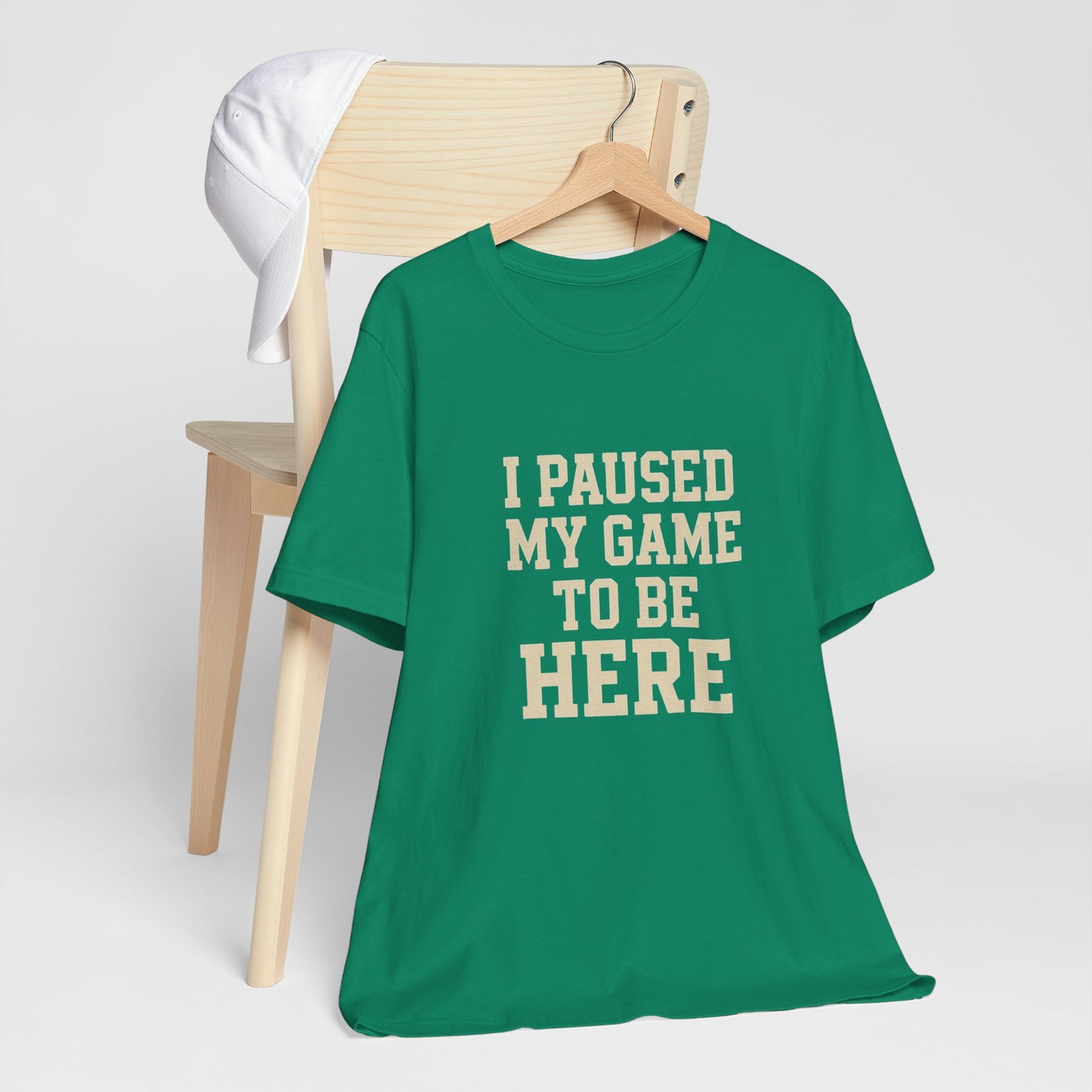 Funny Gamer Tee, I Paused My Game To Be Here, Gift for Gamers, Unisex T-Shirt, Gaming Apparel, Casual Wear, Birthday, Holidays