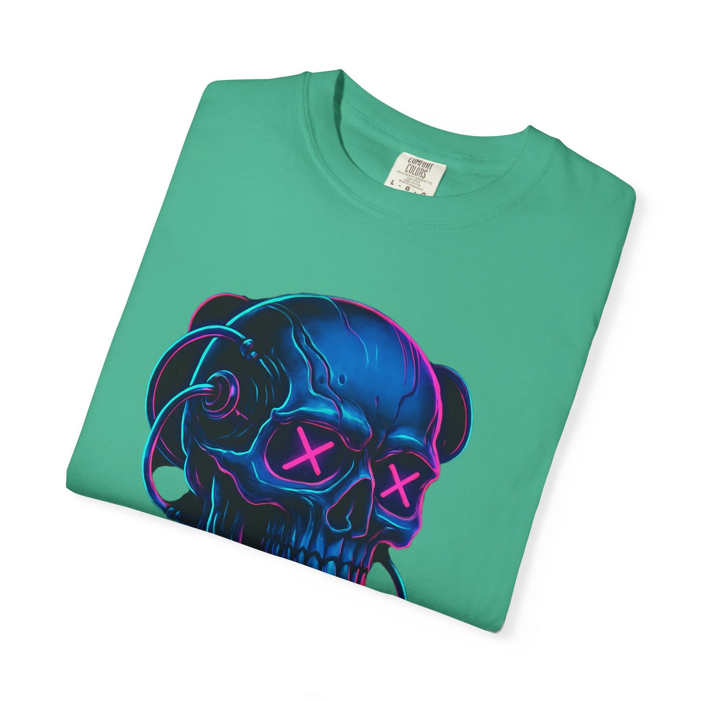 Cyberpunk Skull T-Shirt | Unisex Graphic Tee, Streetwear, Gift for Gamers, Festival Wear, Edgy Apparel, Retro Style