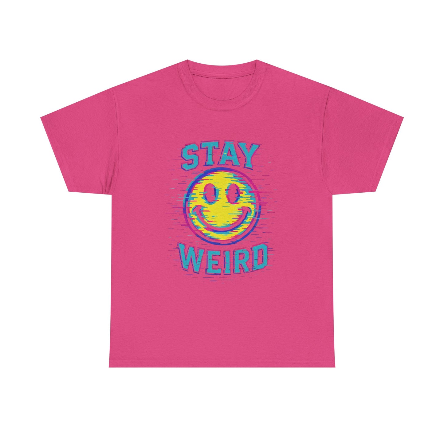 "Stay Weird" Glitch Smiley T-Shirt