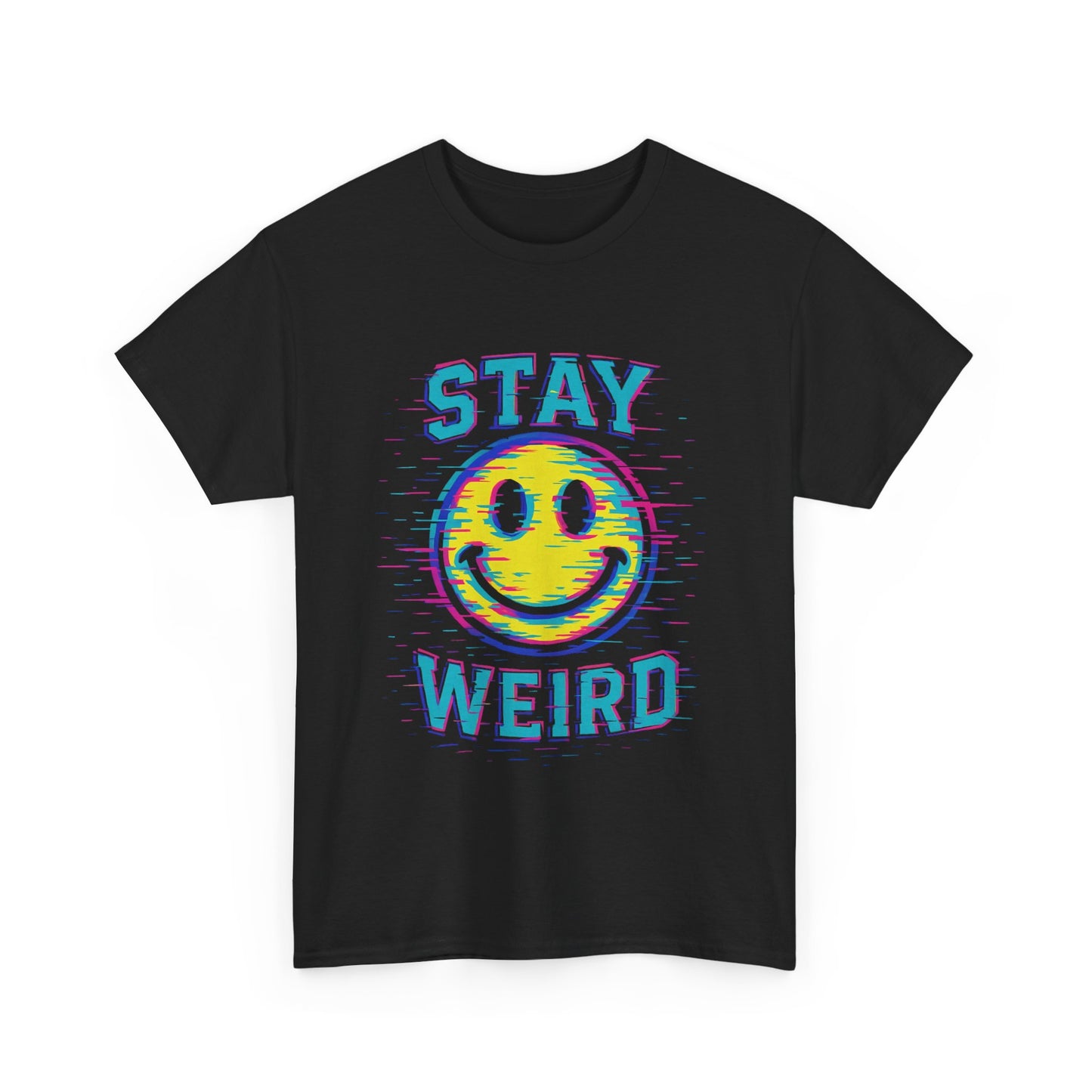 "Stay Weird" Glitch Smiley T-Shirt