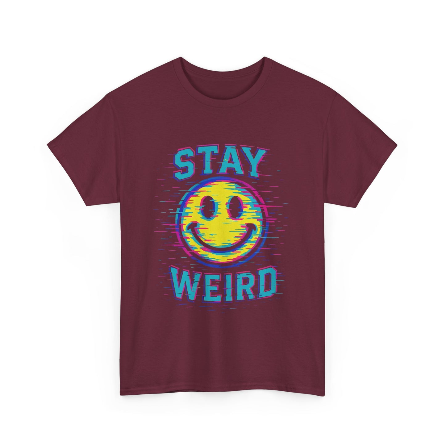 "Stay Weird" Glitch Smiley T-Shirt