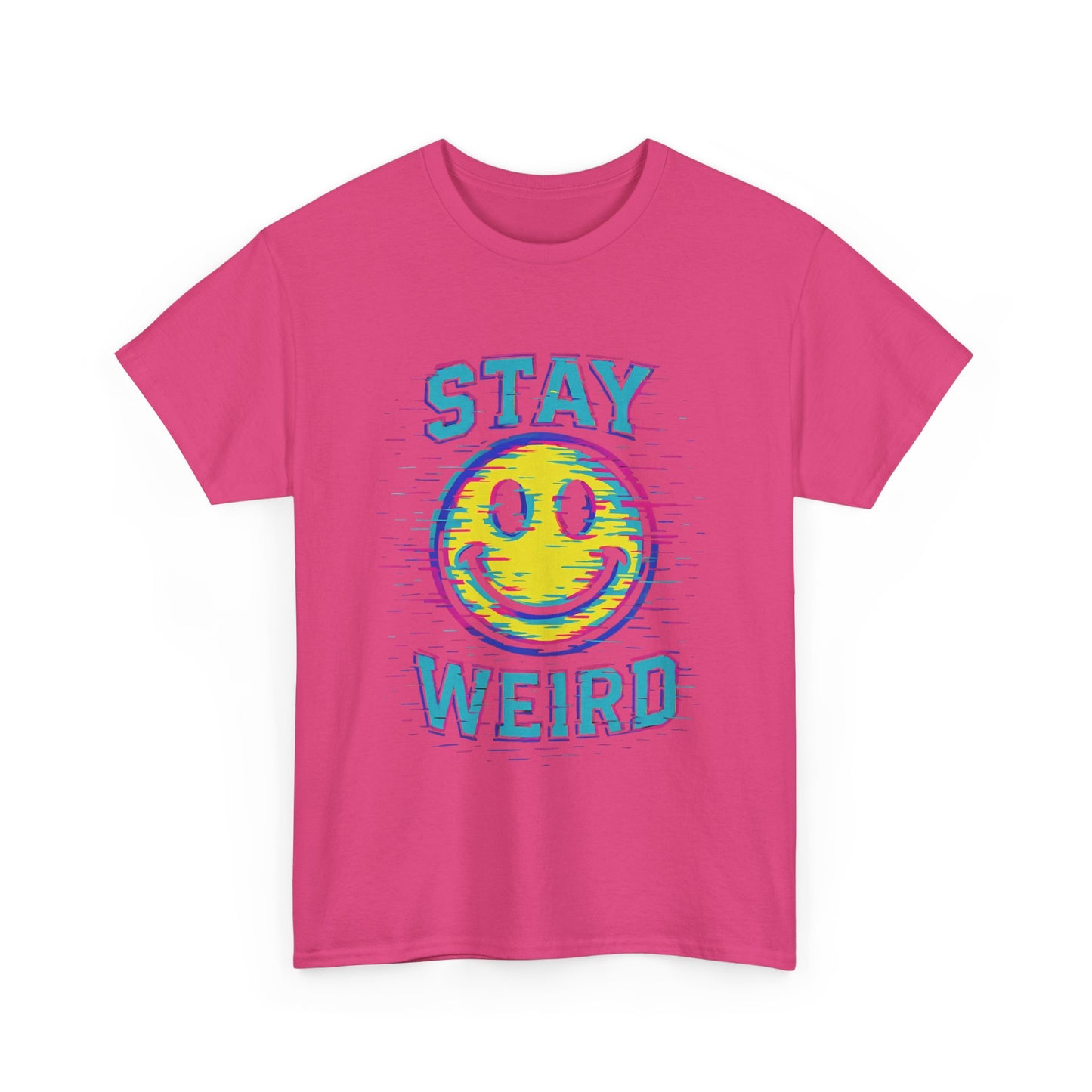 "Stay Weird" Glitch Smiley T-Shirt