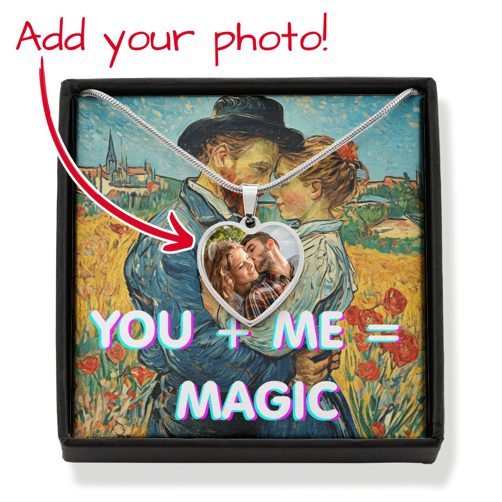 To My Wife - You and Me Magic - Personalized Heart Necklace