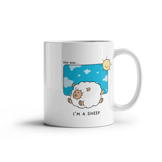 White Ceramic Mug  - To My Friend  - Beep Beep - I M Sheep