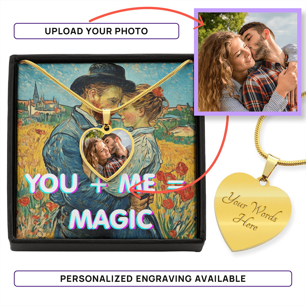 To My Wife - You and Me Magic - Personalized Heart Necklace