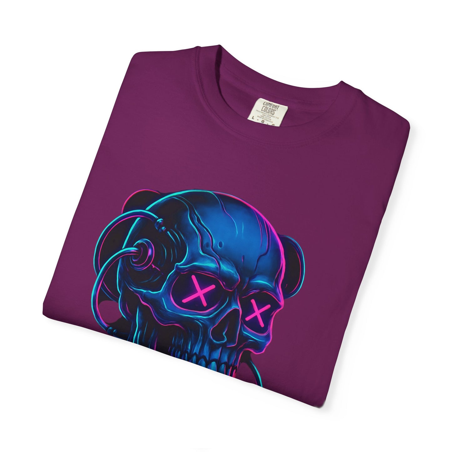 Cyberpunk Skull T-Shirt | Unisex Graphic Tee, Streetwear, Gift for Gamers, Festival Wear, Edgy Apparel, Retro Style