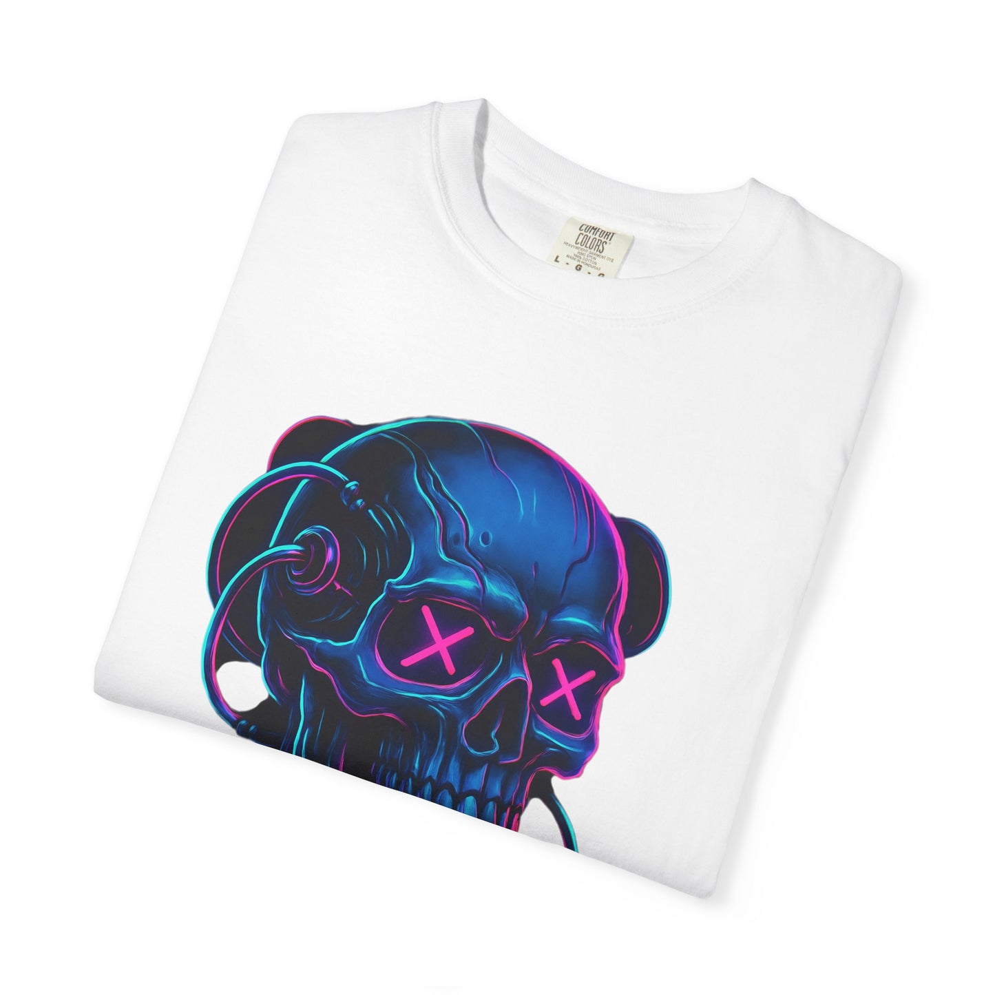 Cyberpunk Skull T-Shirt | Unisex Graphic Tee, Streetwear, Gift for Gamers, Festival Wear, Edgy Apparel, Retro Style