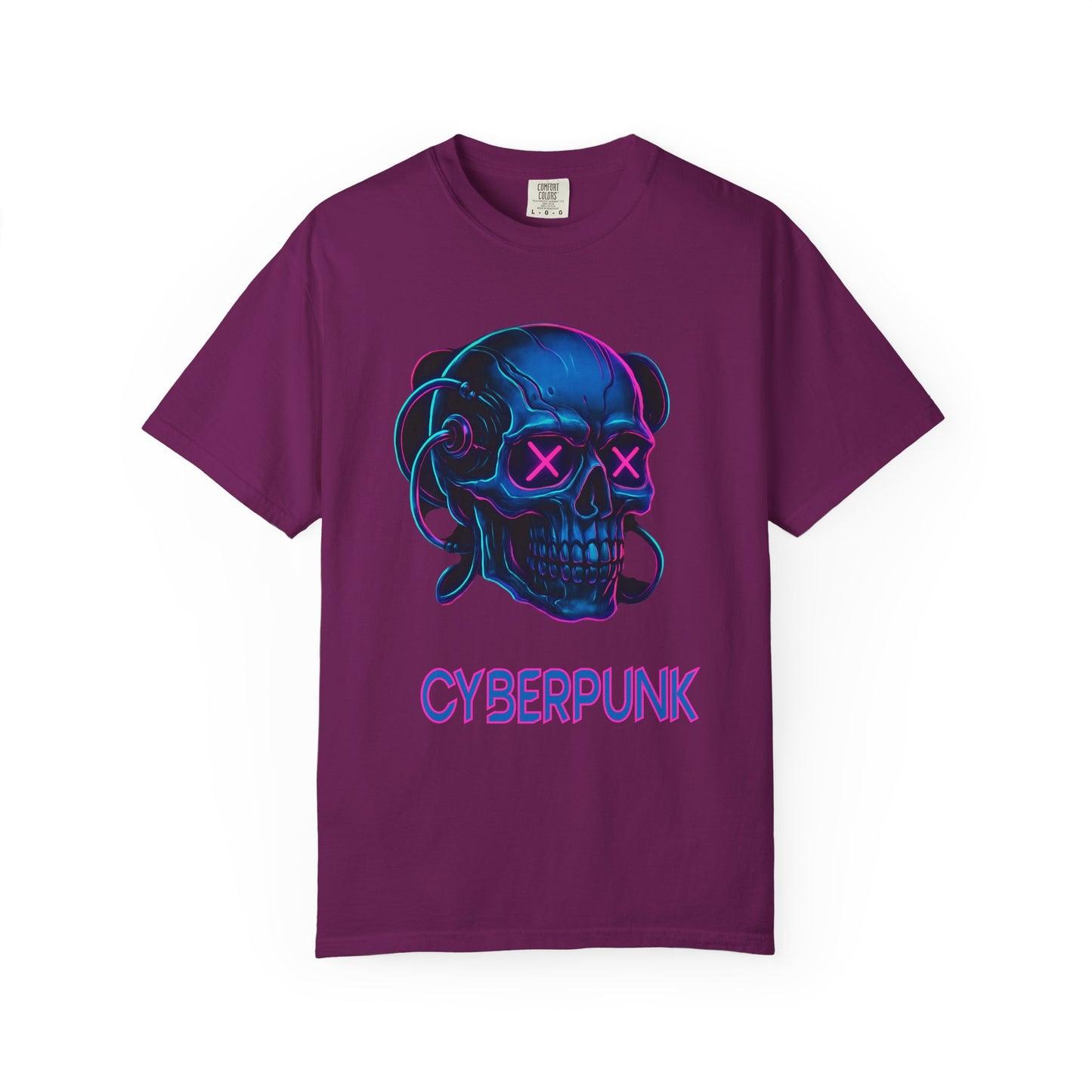 Cyberpunk Skull T-Shirt | Unisex Graphic Tee, Streetwear, Gift for Gamers, Festival Wear, Edgy Apparel, Retro Style