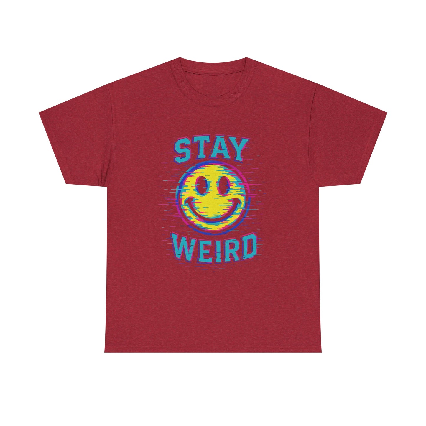 "Stay Weird" Glitch Smiley T-Shirt