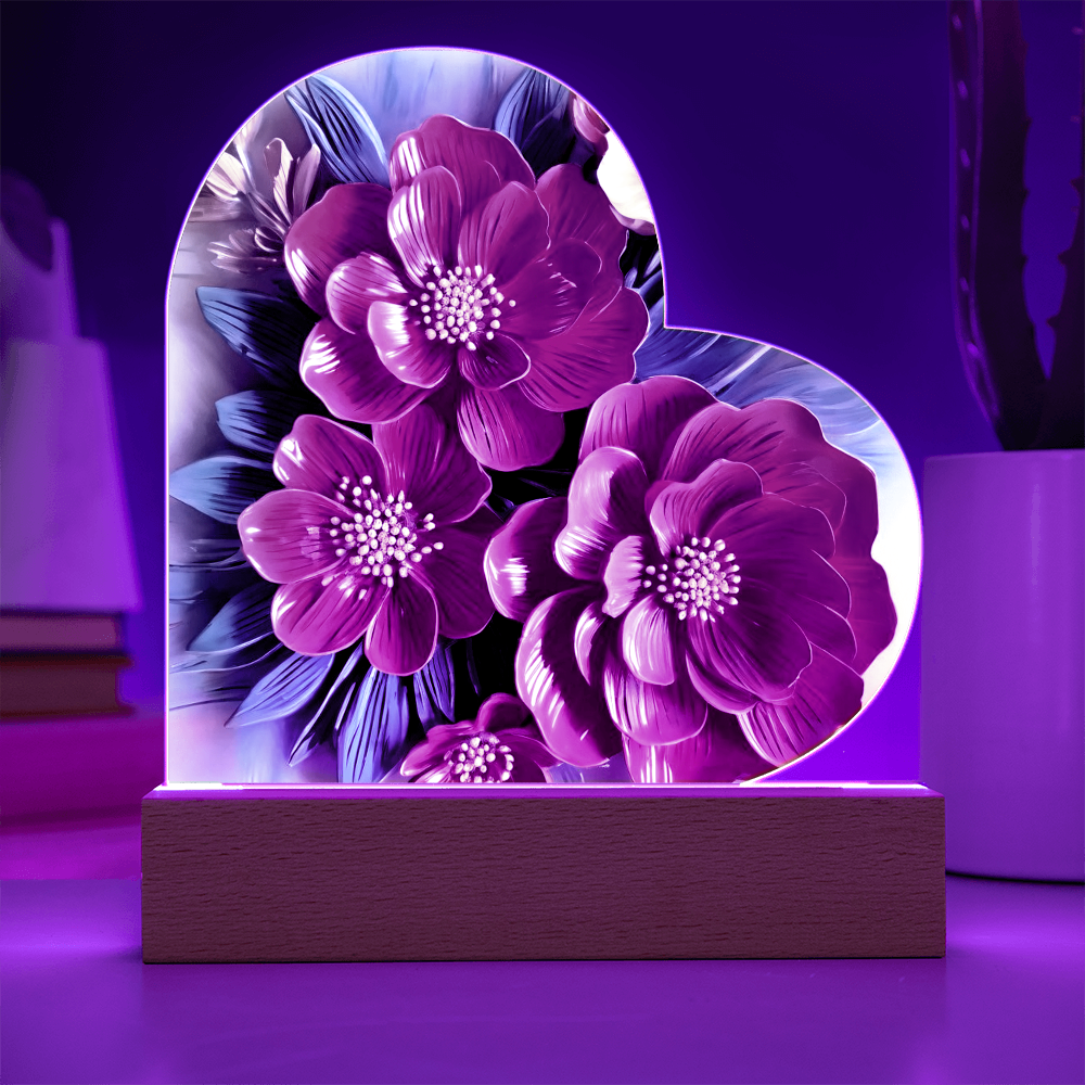 A gift for my soulmate - In Bloom - Acrylic Heart Plaque