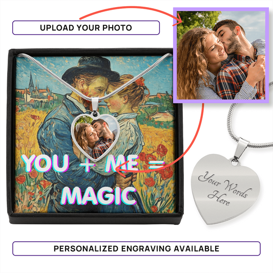 To My Wife - You and Me Magic - Personalized Heart Necklace