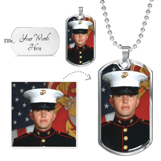Your Upload  Tag Necklace with Engraving